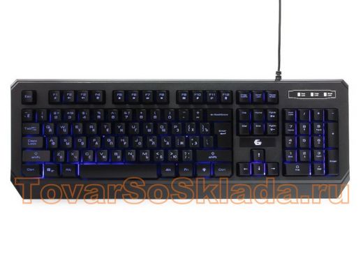 Клавиатура проводная Gembird KB-G20L, USB,черный,синяя подсветка символов, код
