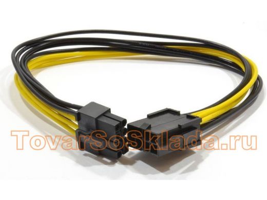 Удлинитель кабеля питания Cablexpert CC-PSU-84, PCI-Express 6+2pin M/ PCI-Express 6+2pin F, 30см CC-