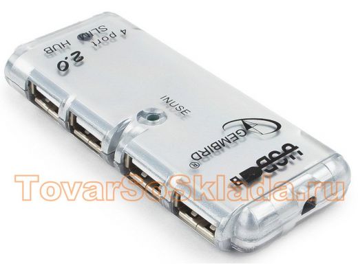 Концентратор USB на 4 порта (хаб, HUB) Gembird UHB-C244, 4 порта, питание, блистер UHB-C244, 2.0