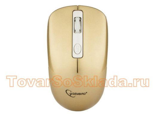 Мышь беспроводная Gembird MUSW-400-G, 2.4ГГц, розовый/золотой, бесшумный клик, 3 кнопки+колесо-кнопк