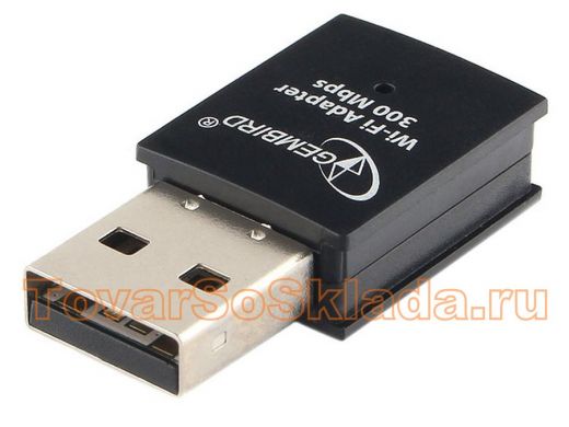 Сетевой мини адаптер WiFi Gembird 300Мбит, USB, 802.11b/g/n WNP-UA-005