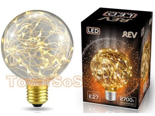 Светодиодная лампа  REV VINTAGE Copper Wire шар G95 E27, 2700K, DECO Premium, теплый свет