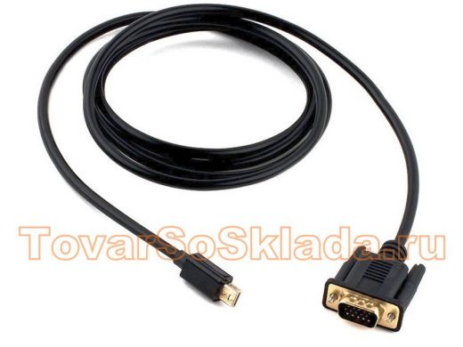 Кабель mDP-VGA Cablexpert CC-mDPM-VGAM-6 , 20M/15M, 1.8м, черный, позол.разъемы, пакет
