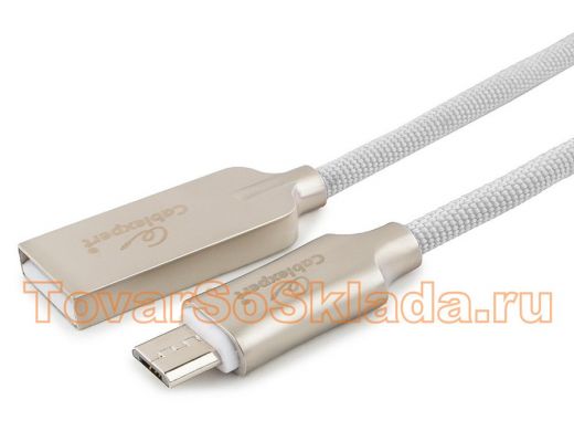 Кабель микро USB (AM/microBM)  1.8 м Cablexpert CC-P-mUSB02W  USB 2.0, серия Platinum, белый