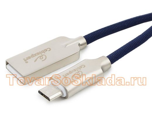 Кабель микро USB (AM/microBM)  1.0 м Cablexpert CC-P-mUSB02Bl   USB 2.0, серия Platinum, синий