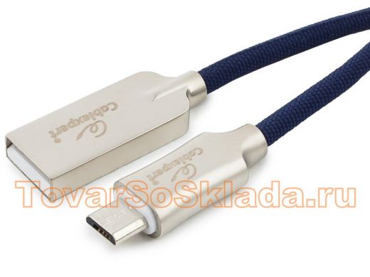 Кабель микро USB (AM/microBM)  1.8 м Cablexpert CC-P-mUSB02Bl   USB 2.0, серия Platinum, синий