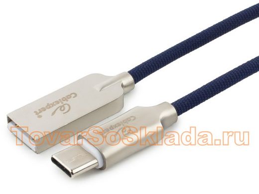 Шнур USB / Type-C Cablexpert CC-P-USBC02Bl-1M, AM/Type-C, серия Platinum, длина 1м, синий