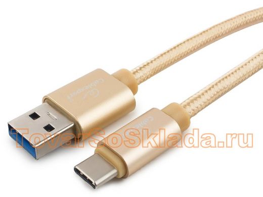 Шнур USB / Type-C Cablexpert CC-P-USBC03Gd-1.8M, AM/Type-C,серия Platinum,длина 1.8м,золотой,3,0