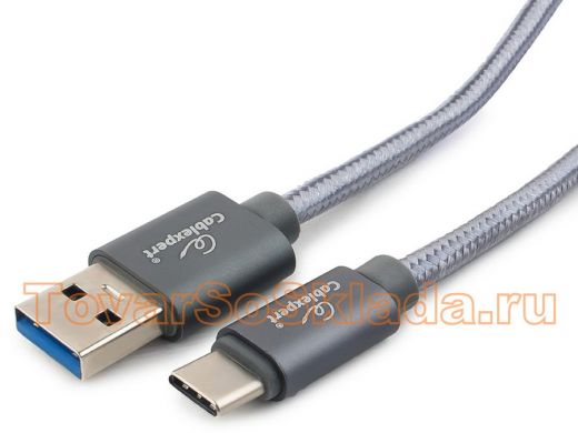 Шнур USB / Type-C Cablexpert CC-P-USBC03Gy-1.8M, AM/Type-C,серия Platinum,длина 1.8м,титан,3,0