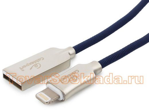 Шнур USB / Lightning (iPhone) Cablexpert CC-P-APUSB02Bl-1M, MFI, AM/Lightning, Platinum,1м, сини