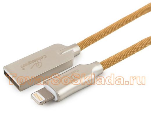 Шнур USB / Lightning (iPhone) Cablexpert CC-P-APUSB02Gd-1M, MFI, AM, серия Platinum, длина 1м, золо