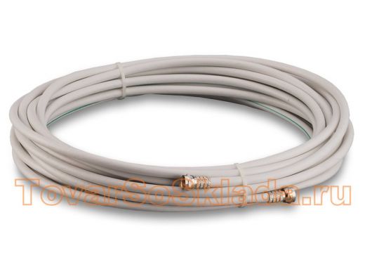 Кабельная сборка F male(штекер) - F male(штекер) 10метров коаксиальный кабель RG-6U 75 Ом