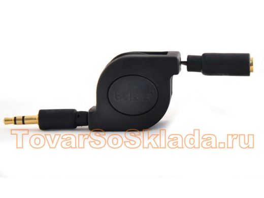 Кабель аудио  3,5мм штекер / 3,5 мм гнездо рулетка черный BGL1180