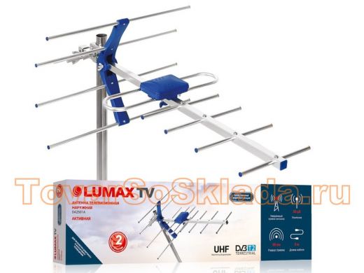 Lumax Антенна DA2501A, активная, 470-806 МГц, Ку=23-27 дБ, питание усилителя 5В, LTE филь