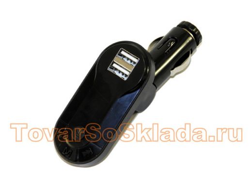 FM модулятор 021, micro SD, USB, пульт, чёрный