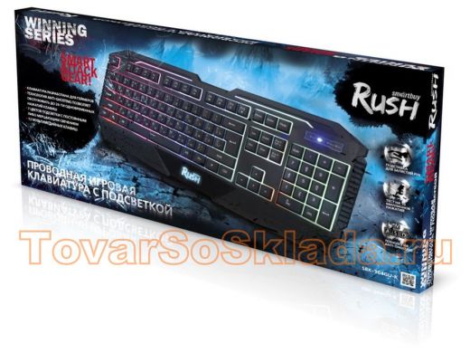 Клавиатура проводная Smartbuy RUSH 304, USB черная (SBK-304GU-K), игровая мультимедийная