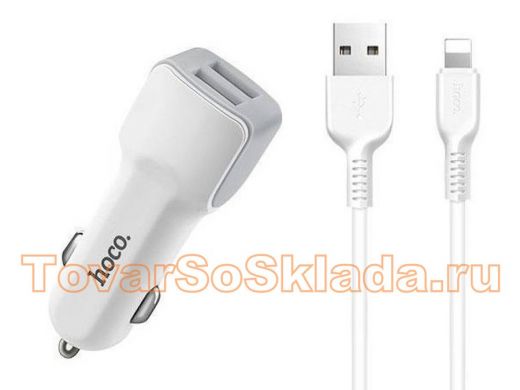 Зарядное устройство с USB  Hoco  Z23, iOS Lightning (2400mA,5V)