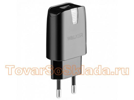 Зарядное устройство micro USB  Walker WH-21  CЗУ micro usb, (2А), съёмный кабель, чёрное