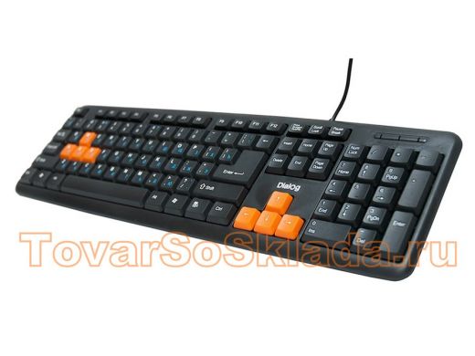 Клавиатура проводная DIALOG KS-020U, USB,  Standart, чёрно-оранжевая