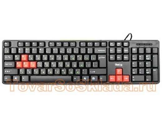 Клавиатура проводная DIALOG KS-030U, USB,  Standart черно-красная