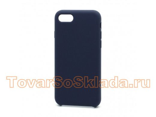 Чехол iPhone 7/8, Silicone Case, покрытие Soft touch, без лого, 008, тёмно синий