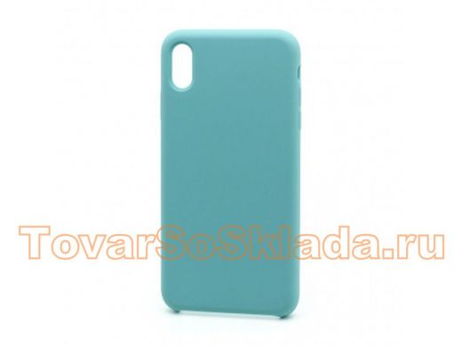Чехол iPhone XS Max, Silicone Case, покрытие Soft touch, без лого, 021, голубой