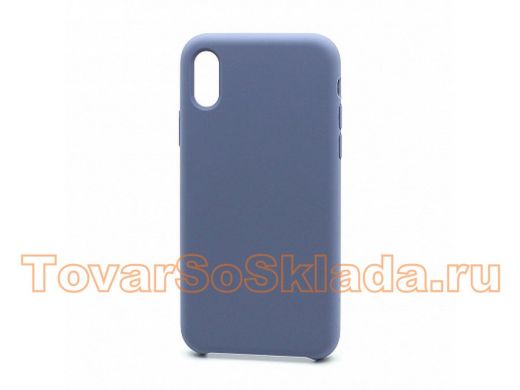 Чехол iPhone XS Max, Silicone Case, покрытие Soft touch, без лого, 026, светло серый