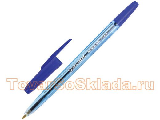 Ручка шариковая BRAUBERG Carina Blue, СИНЯЯ, корпус тонированный синий, 1мм, линия 0,5мм