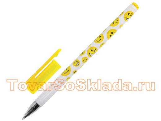 Ручка шариковая BRAUBERG Смайлики, СИНЯЯ, корпус с печатью, узел 0,7мм, линия 0,35мм