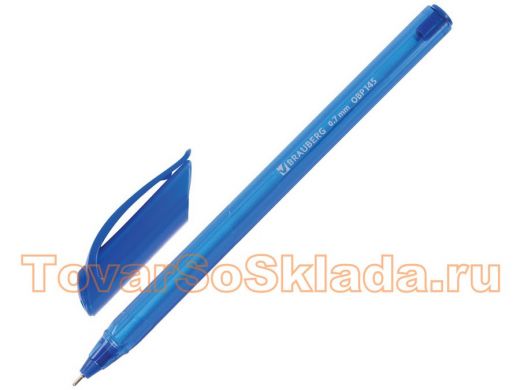 Ручка шариковая масляная BRAUBERG Extra Glide Tone, СИНЯЯ, трехгранная, 0,7мм, линия 0,35мм