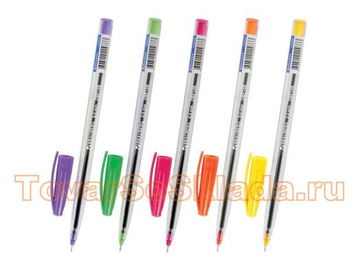 Ручка шариковая масляная BRAUBERG Ice Color, СИНЯЯ, детали ассорти, узел 0,6мм, линия 0,3мм