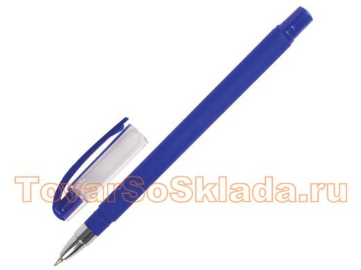 Ручка шариковая масляная BRAUBERG Matt, СИНЯЯ, корпус синий, узел 0,7мм, линия 0,35мм