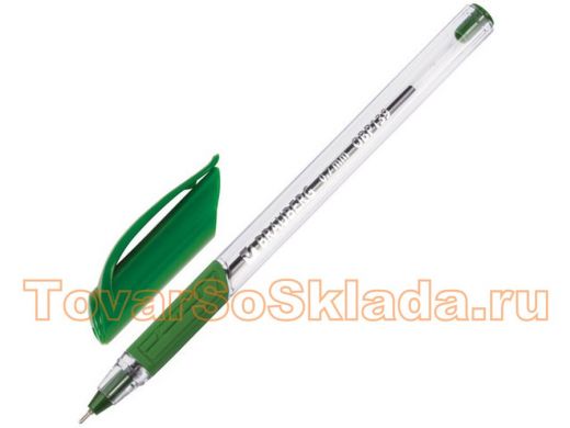 Ручка шариковая масляная с грипом BRAUBERG Extra Glide GT, ЗЕЛЕНАЯ, трехгр,0,7мм,линия 0,35мм