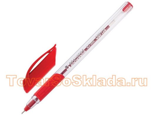 Ручка шариковая масляная с грипом BRAUBERG Extra Glide GT, КРАСНАЯ, трехгр,0,7мм,линия 0,35мм