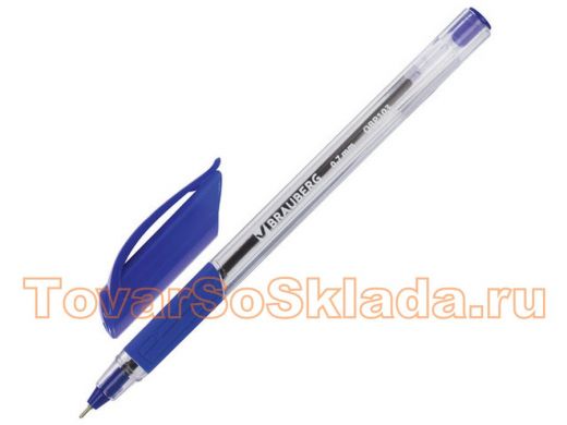 Ручка шариковая масляная с грипом BRAUBERG Extra Glide GT, СИНЯЯ, трехгран,0,7мм,линия 0,35мм,OBP103