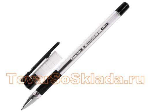 Ручка шариковая с грипом BRAUBERG X-Writer, ЧЕРНАЯ, пишущий узел 0,7мм, линия письма 0,35мм