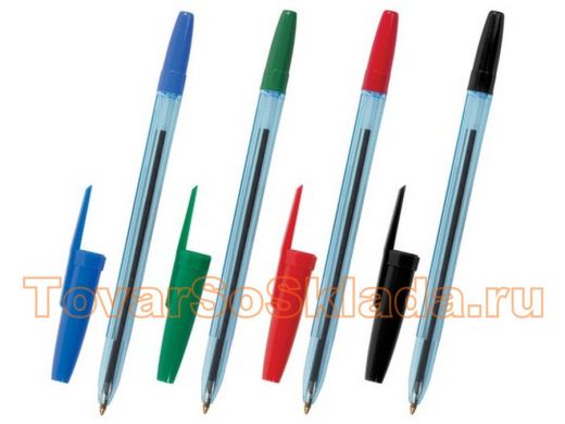 Ручки шариковые STAFF Office, НАБОР 4шт, (син, черн, красн, зелен), узел 1мм, линия 0,7мм