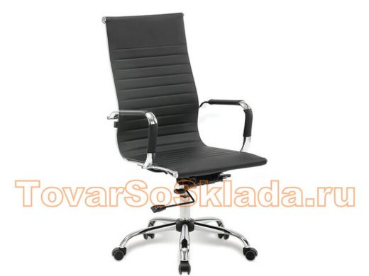 Кресло офисное BRABIX Energy EX-509, рециклированная кожа, хром, черное