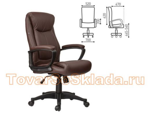 Кресло офисное BRABIX Enter EX-511, экокожа, коричневое