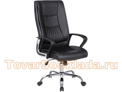 Кресло офисное BRABIX Forward EX-570, хром, экокожа, черное