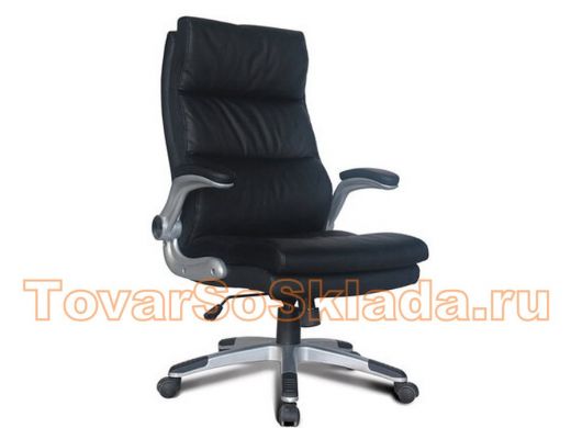 Кресло офисное BRABIX Fregat EX-510, рециклированная кожа, черное
