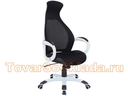 Кресло офисное BRABIX PREMIUM Genesis EX-517, пластик белый, ткань/экокожа/сетка черная