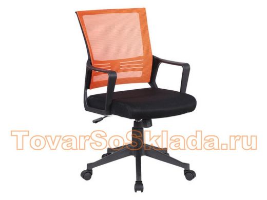 Кресло BRABIX Balance MG-320, с подлокотниками, комбинир. черное/оранжевое