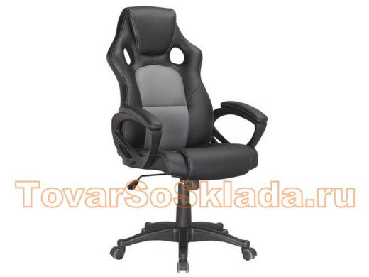 Кресло офисное BRABIX Rider Plus EX-544 КОМФОРТ, экокожа, черное/серое