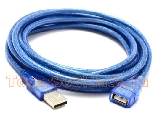 Кабель-удлинитель USB AM/AF  3м синий