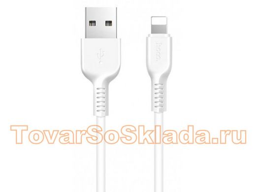 .Шнур USB / Lightning (iPhone) Hoco X13 (100см), белый, USB 2.4A