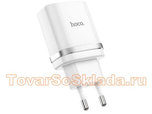 Зарядное устройство с 1USB  HOCO  C12Q Белый (QС3.0, 3000mA)