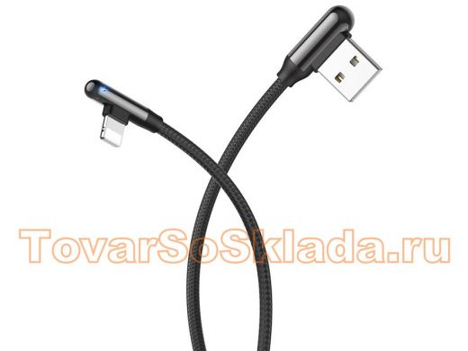 Шнур USB / Lightning (iPhone) Hoco U77 (120см), чёрный, USB 3A