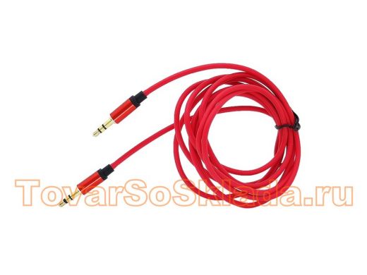Кабель AUX (3,5 мм-3,5 мм) 2м  Орбита OT-AVC30 Красный кабель аудио