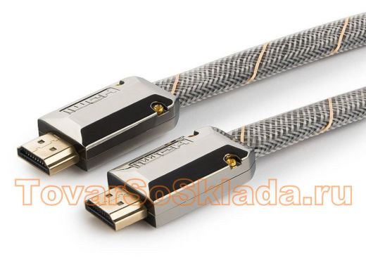 Шнур  HDMI / HDMI  4,5м  Cablexpert серия Platinum,v2.0, M/M,плоский,позол.разъемы,металл.кор